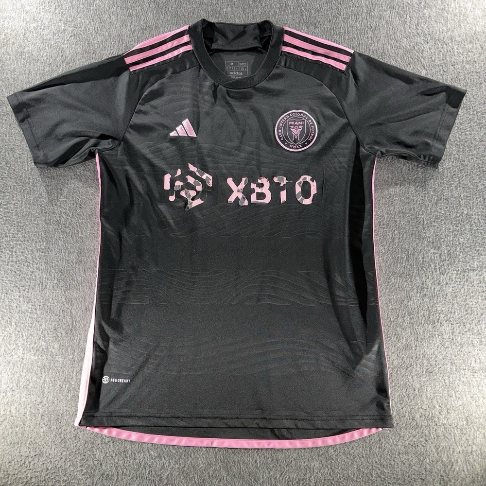 Adidas Inter Miami CF Messi #10 MLS Soccer Jersey Black Pink Medium Flaw